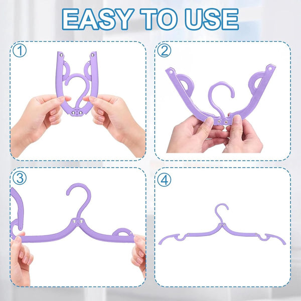 10 Piece Travel Clothes Hanger Portable Folding Rack Clothes Hangers