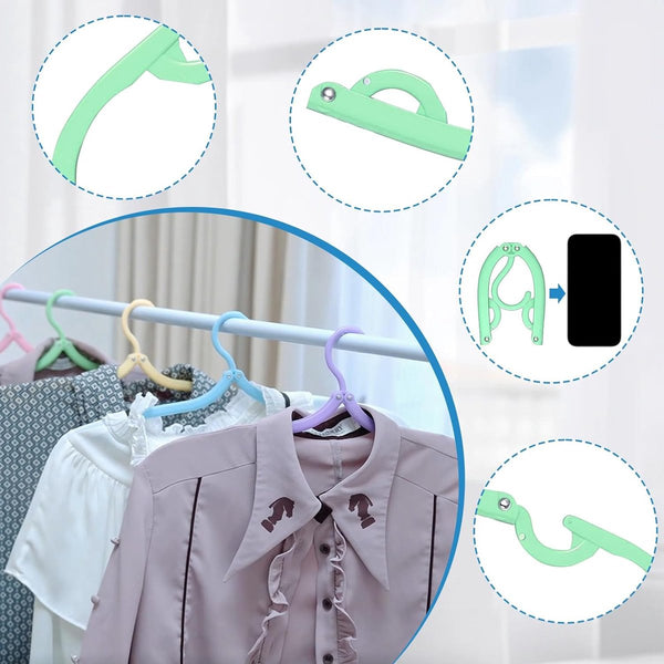10 Piece Travel Clothes Hanger Portable Folding Rack Clothes Hangers
