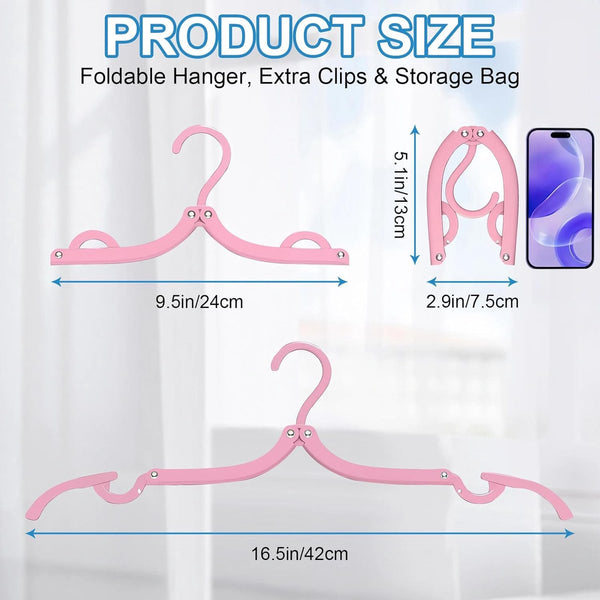 10 Piece Travel Clothes Hanger Portable Folding Rack Clothes Hangers
