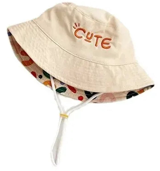 Baby Hat Reversible Summer With Embroidered Letters Size 48 Hats