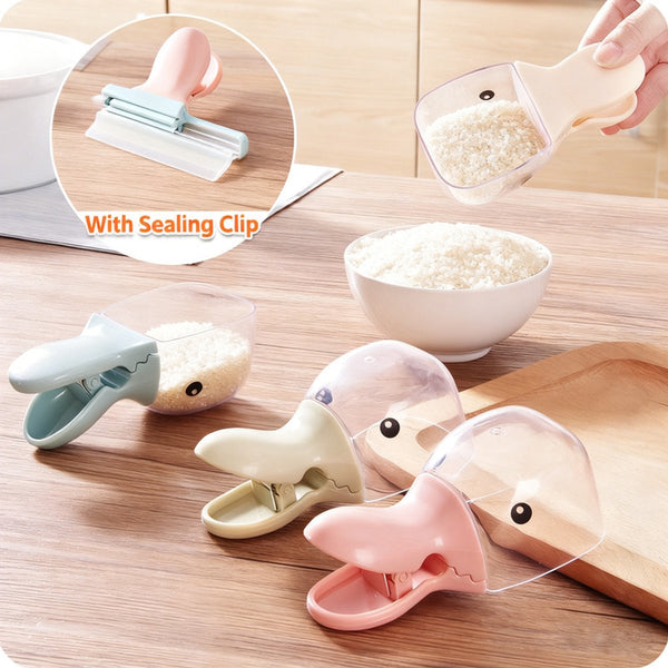 Cute Duck Head Measuring Spoon Set With Closure Clip 3 Piece Measuring Cups Jugs & Spoons