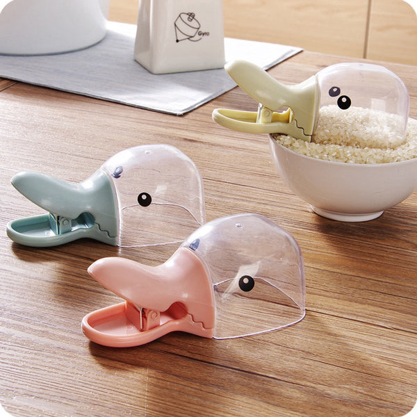 Cute Duck Head Measuring Spoon Set With Closure Clip 3 Piece Measuring Cups Jugs & Spoons