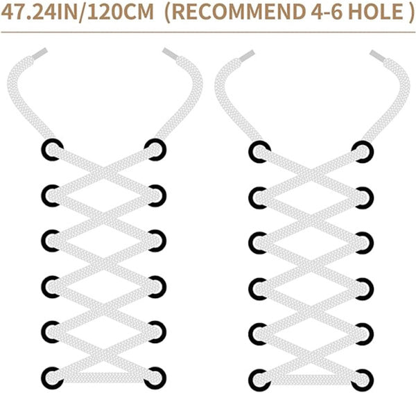 White Flat Laces Suitable For Sports Shoes 120 Cm 3 Pairs Shoe Laces