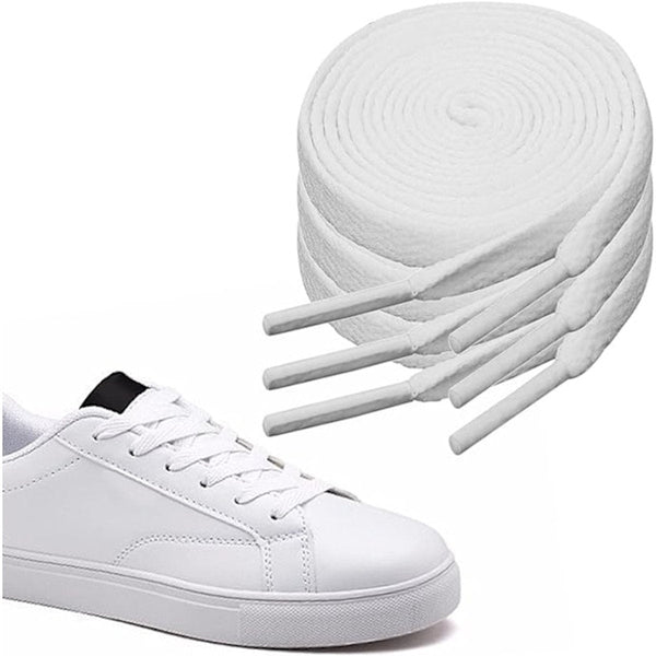 White Flat Laces Suitable For Sports Shoes 120 Cm 3 Pairs Shoe Laces