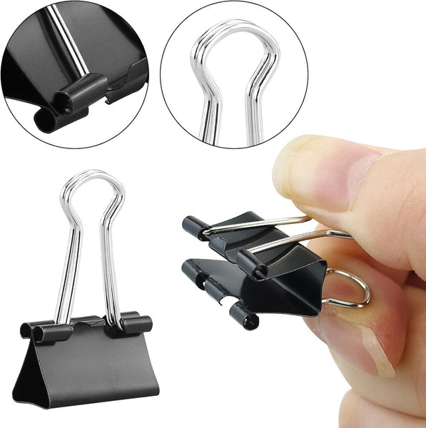 105 Ring Binders 15 Mm / 19 25 32 Metal Paper Clips Black Folding Double Folded For Papers And Documents School Supplies
