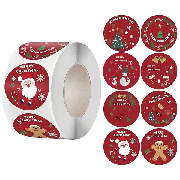 Christmas 2 Rolls Approx. 1000 Cartoon For Gifts & Crafts Stickers