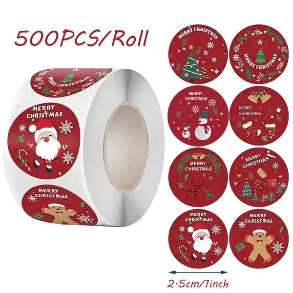 Christmas 2 Rolls Approx. 1000 Cartoon For Gifts & Crafts Stickers