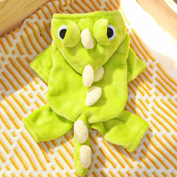 Warm Pet Clothing Cute Dinosaur Dog Suit Fleece Clothes For Small Dogs Green (Size L) Dog Clothing & Shoes