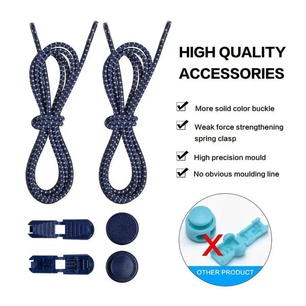 Sneaker Laces 120Cm Sneakers Elastic Without A Tie Suitable For Students And Adults Strong Buckle Quick Release Function Purple Shoe Laces