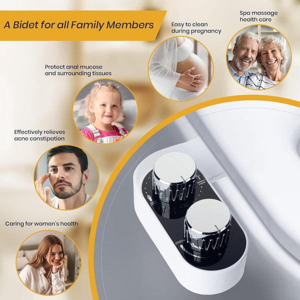 Smart Bidet Toilet Seat Attachment Self Cleaning Dual Spray Heads Bidets