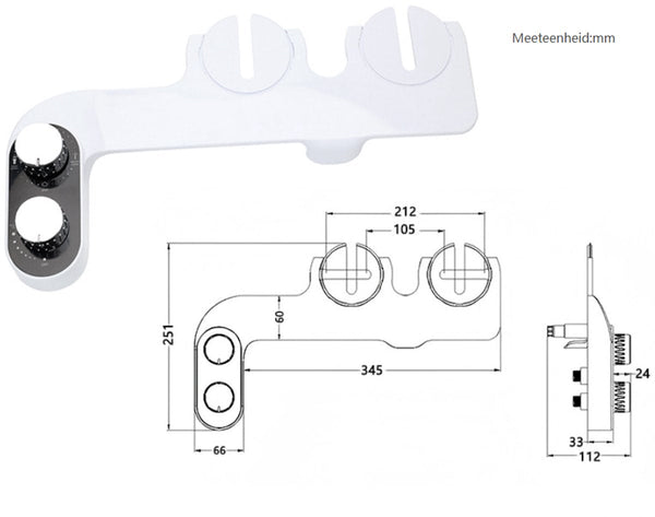 Smart Bidet Toilet Seat Attachment Self Cleaning Dual Spray Heads Bidets
