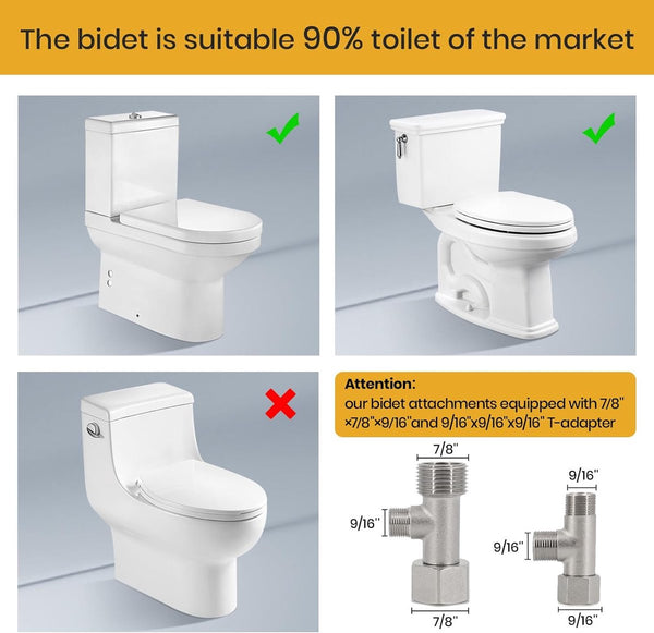 Smart Bidet Toilet Seat Attachment Self Cleaning Dual Spray Heads Bidets