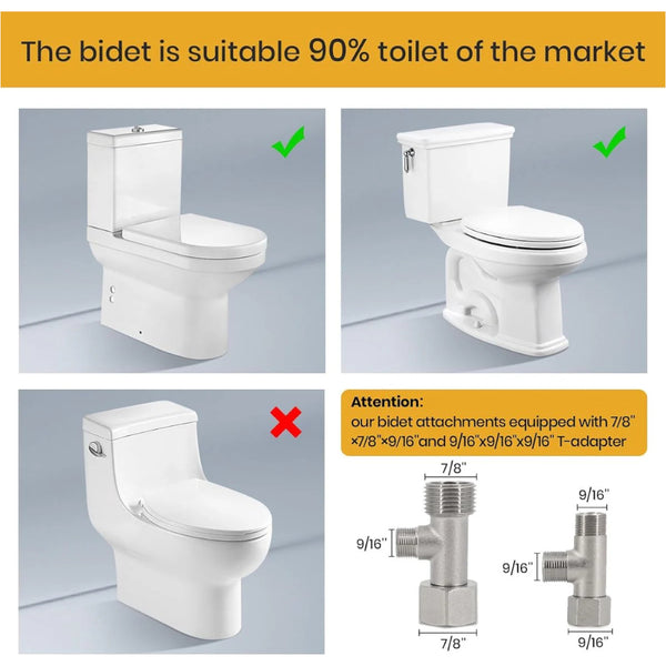 Smart Bidet Toilet Seat Attachment Self Cleaning Dual Spray Heads Bidets