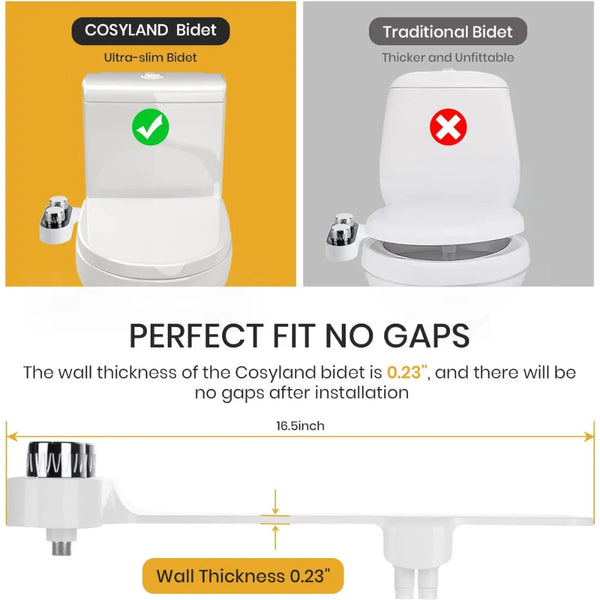 Smart Bidet Toilet Seat Attachment Self Cleaning Dual Spray Heads Bidets