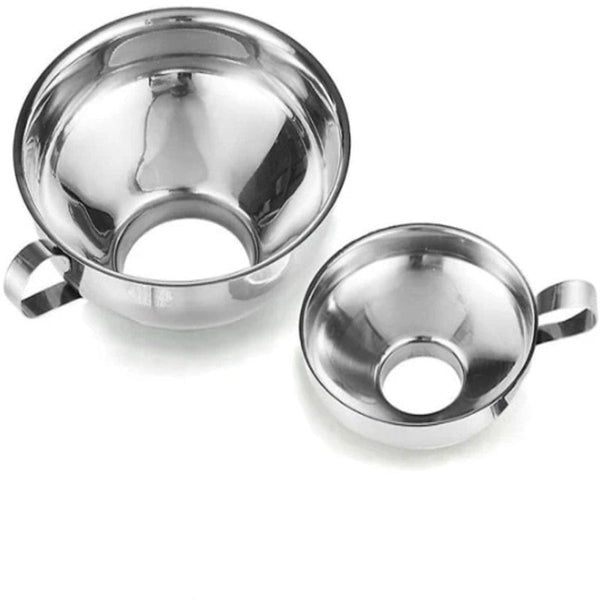 2 Pack Stainless Steel Kitchen For Jars And Bottles Funnels