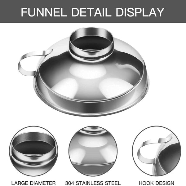 2 Pack Stainless Steel Kitchen For Jars And Bottles Funnels
