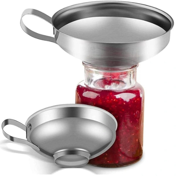 2 Pack Stainless Steel Kitchen For Jars And Bottles Funnels