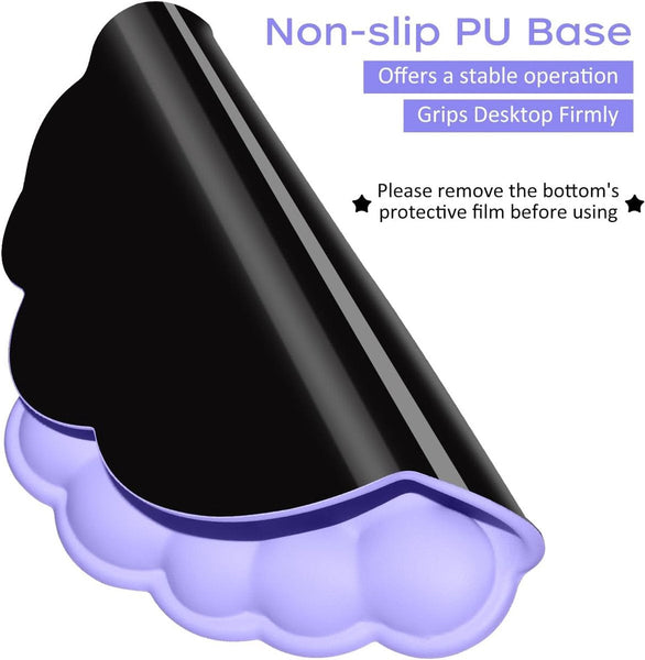 Mouse Pad With Wrist Rest Ergonomic Leather Surface Suitable For Computers Laptops Office Home And Travel Non Slip Bottom Purple Mouse Pads & Wrist Re