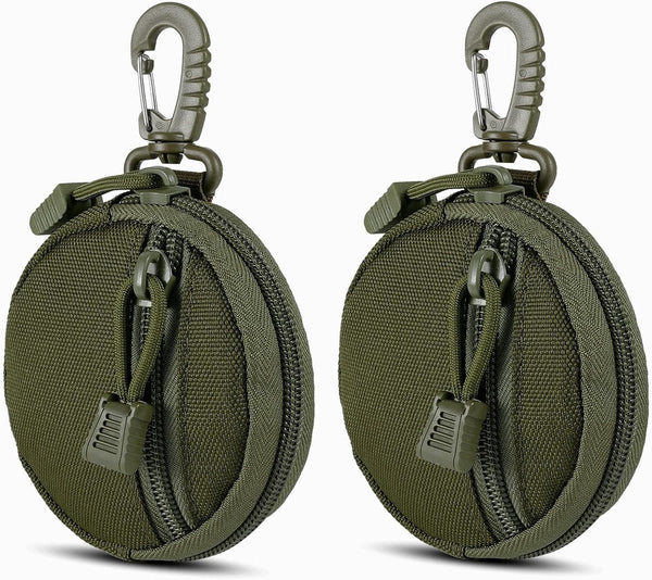 Set Of 2 Green Compact Accessory Organizer Wallets For Travel & Daily Use Travel Wallets