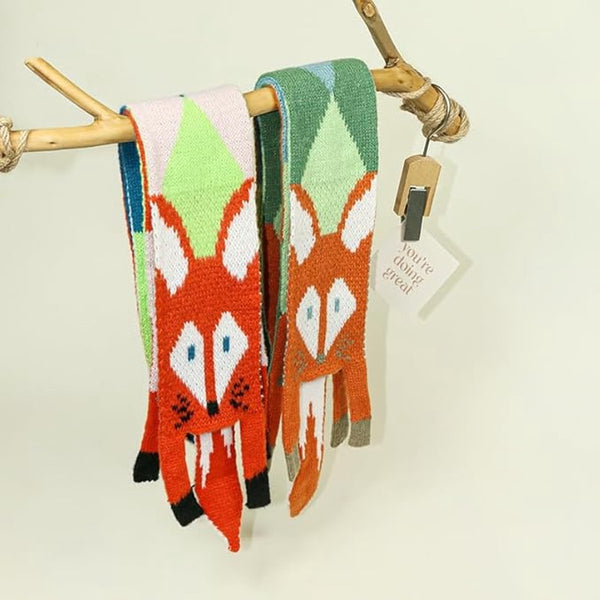 Cute Fox Scarf For Women Warm Knitted Winter 140Cm Stylish Gift Scarves & Wraps