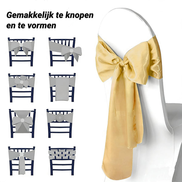 Elastic Chair Covers 10 Pieces Bows Decorations Christmas Suitable For Weddings Parties Banquets Elegant Events Yellow Slipcovers