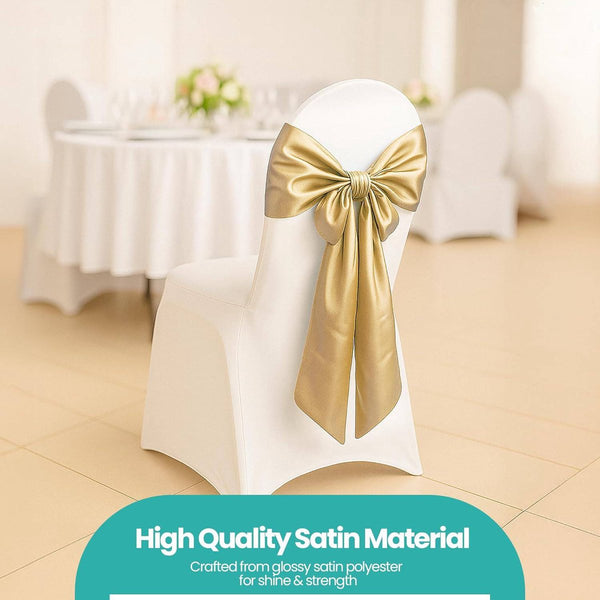 Elastic Chair Covers 10 Pieces Bows Decorations Christmas Suitable For Weddings Parties Banquets Elegant Events Yellow Slipcovers
