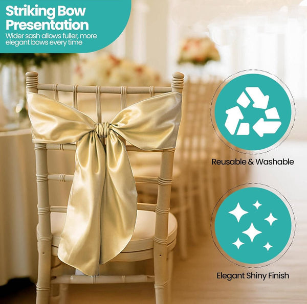 Elastic Chair Covers 10 Pieces Bows Decorations Christmas Suitable For Weddings Parties Banquets Elegant Events Yellow Slipcovers