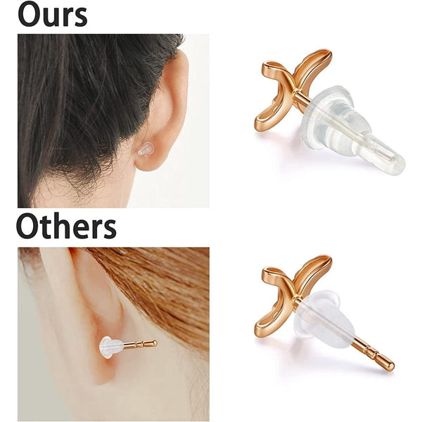 50 Silicone Earring Backs Full Coverage Clear Dustproof Hypoallergenic Soft Cushions For Stabilizing Hooks (10X6mm) Earrings