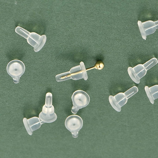 50 Silicone Earring Backs Full Coverage Clear Dustproof Hypoallergenic Soft Cushions For Stabilizing Hooks (10X6mm) Earrings