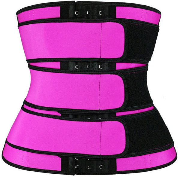 Women Sweat Reducer Training Belt Sweatband Waist Trainer Slimming Belly Band 3 Row Closure & Breathable Material Extended Sizes (S To 6Xl) Belts