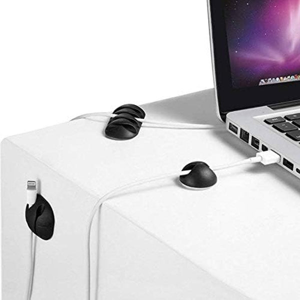 10 Piece Desk Cable Management Set Multifunctional Clamps Organizer For Tv Pc Laptop Home Office (White) Cable Ties & Organisers