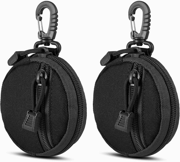 2 Pack Black Accessory Organizer Bag Compact Wallet For Travel & Sports Storage Bags