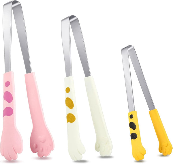 Stainless Steel Cat Paw Kitchen 3 Sizes Toast Grill Serve Tongs