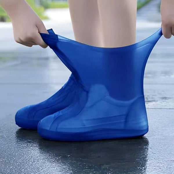 Overshoes 1 Pair Waterproof Silicone Reusable Non Slip Suitable For Outdoor Activities (Blue Size L) Water Shoes