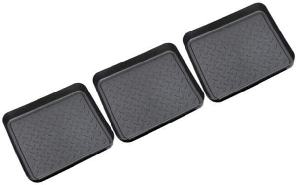 3 Piece Universal Tray Multifunctional Plastic Rectangular Black Trays