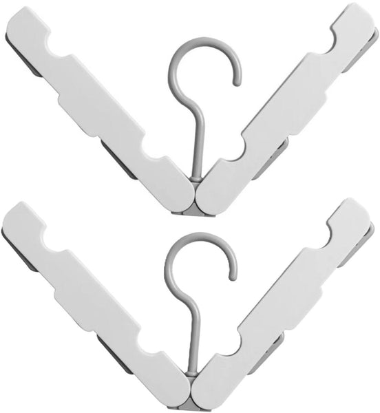Folding Clothes Rack (Two Piece Pack) Hanging Portable Hanger With Hook Ideal For Travel Campers Travelers And Small Spaces Grayish White Garment Rack