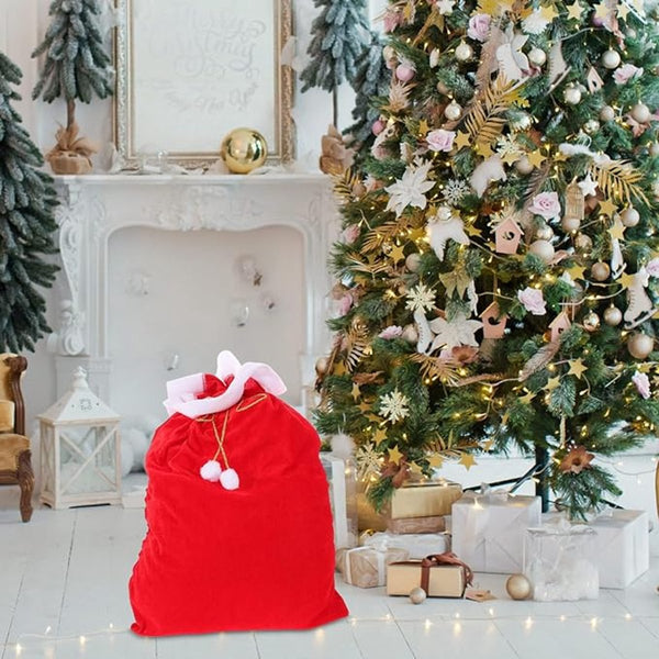 Santa Claus Extra Large Red Christmas Wrapping For Storing Holiday Gifts Sweets And Surprises Gift Bags