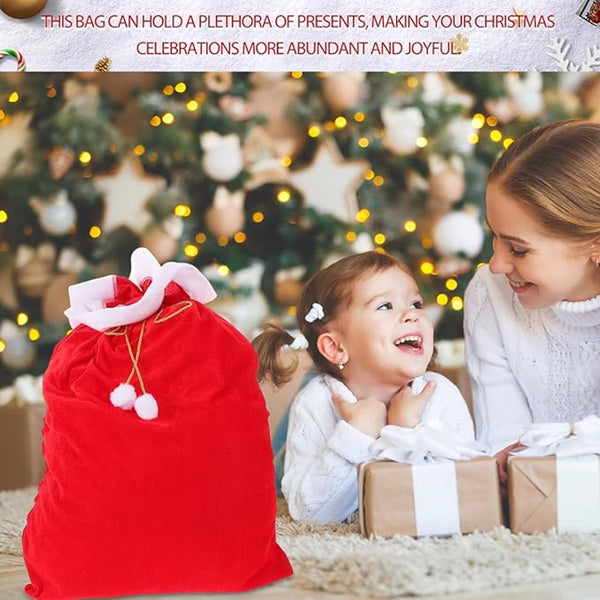 Santa Claus Extra Large Red Christmas Wrapping For Storing Holiday Gifts Sweets And Surprises Gift Bags