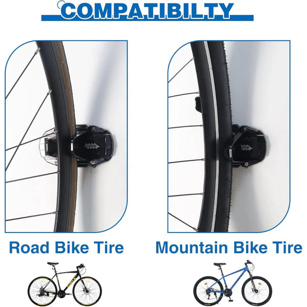 Heavy Duty Bicycle Wall Mount 60Kg Capacity Fits 27 83Mm Tires Bicycle Stands & Storage