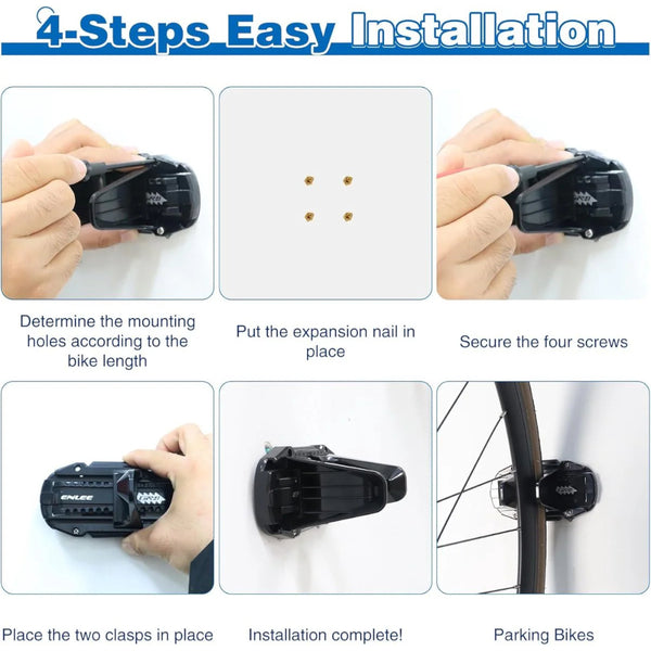 Heavy Duty Bicycle Wall Mount 60Kg Capacity Fits 27 83Mm Tires Bicycle Stands & Storage