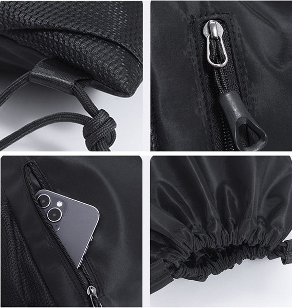 One Piece Backpack Drawstring Large Capacity Lightweight Separate Wet And Dry Compartments Sports Suitable For Travel Fitness Black Backpacks & Bags