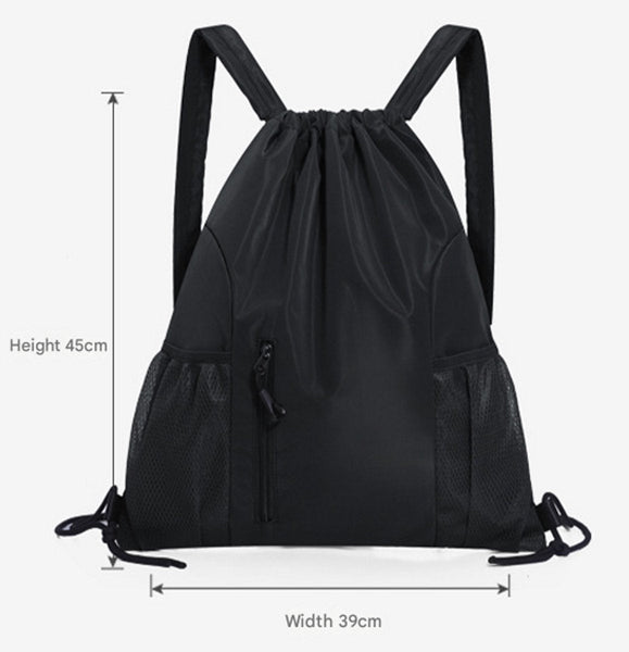 One Piece Backpack Drawstring Large Capacity Lightweight Separate Wet And Dry Compartments Sports Suitable For Travel Fitness Black Backpacks & Bags