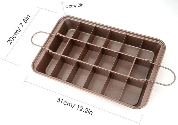 Baking Pan Cake Bread Tray With Cutting Aid Function Non Slip Handle Suitable For Making Cakes Chocolate Pastries Pies Cookies Etc. 30 X 20 5 Cm Bakin