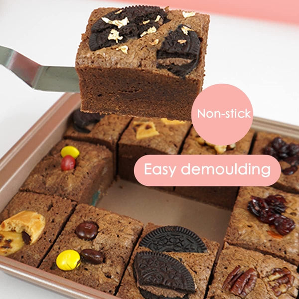 Baking Pan Cake Bread Tray With Cutting Aid Function Non Slip Handle Suitable For Making Cakes Chocolate Pastries Pies Cookies Etc. 30 X 20 5 Cm Bakin