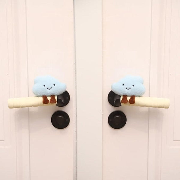 Cute Cloud Door Handle Covers Set Of 2 Blue Other Home Décor