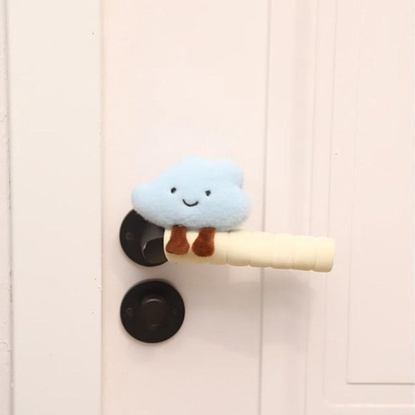Cute Cloud Door Handle Covers Set Of 2 Blue Other Home Décor