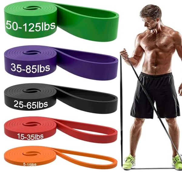 5 Piece Resistance Bands Set With Carrying Bag For Fitness & Exercise Resistance Trainers