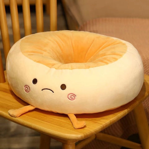 Cute Donut Seat Cushion Soft Cartoon Decorative Pillow For Chairs 8*38*14Cm (Sad Style) Cushions & Decorative Pillows