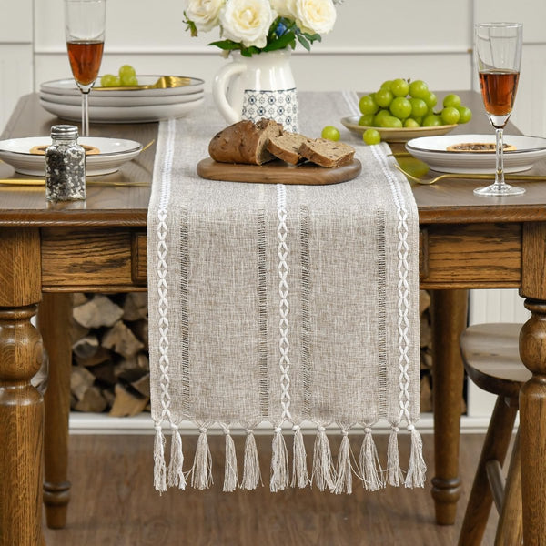 Christmas Table Runner Washable Cotton Blend 33X220cm Seasonal Decorations