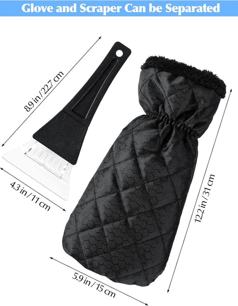 Car Ice Scraper & Snow Shovel With Antifreeze Gloves For Windshield Defrosting Ice Scrapers & Snow Brushes